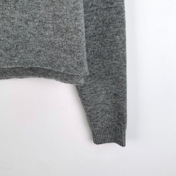 Miu Miu 2023 Dark Gray V-Neck Long-Sleeve Knit Sweater Size S - Picture 6 of 8